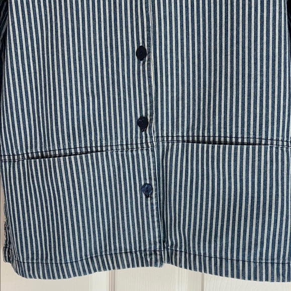 Vintage Y2K 90's Allison Daley Blue & White Striped Women's Shacket - Picture 3 of 8